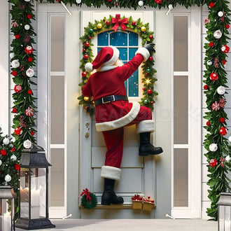 Festive Christmas Santa Claus Door Cover