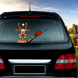 Festive Christmas‑Themed Rear‑Windshield Wiper Decorations - Novelty Vehicle Exterior Holiday Car Accessory