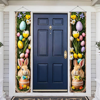 Festive Easter‑Bunny Themed Door Banner Set ‑ Front‑Door Spring Holiday Decor