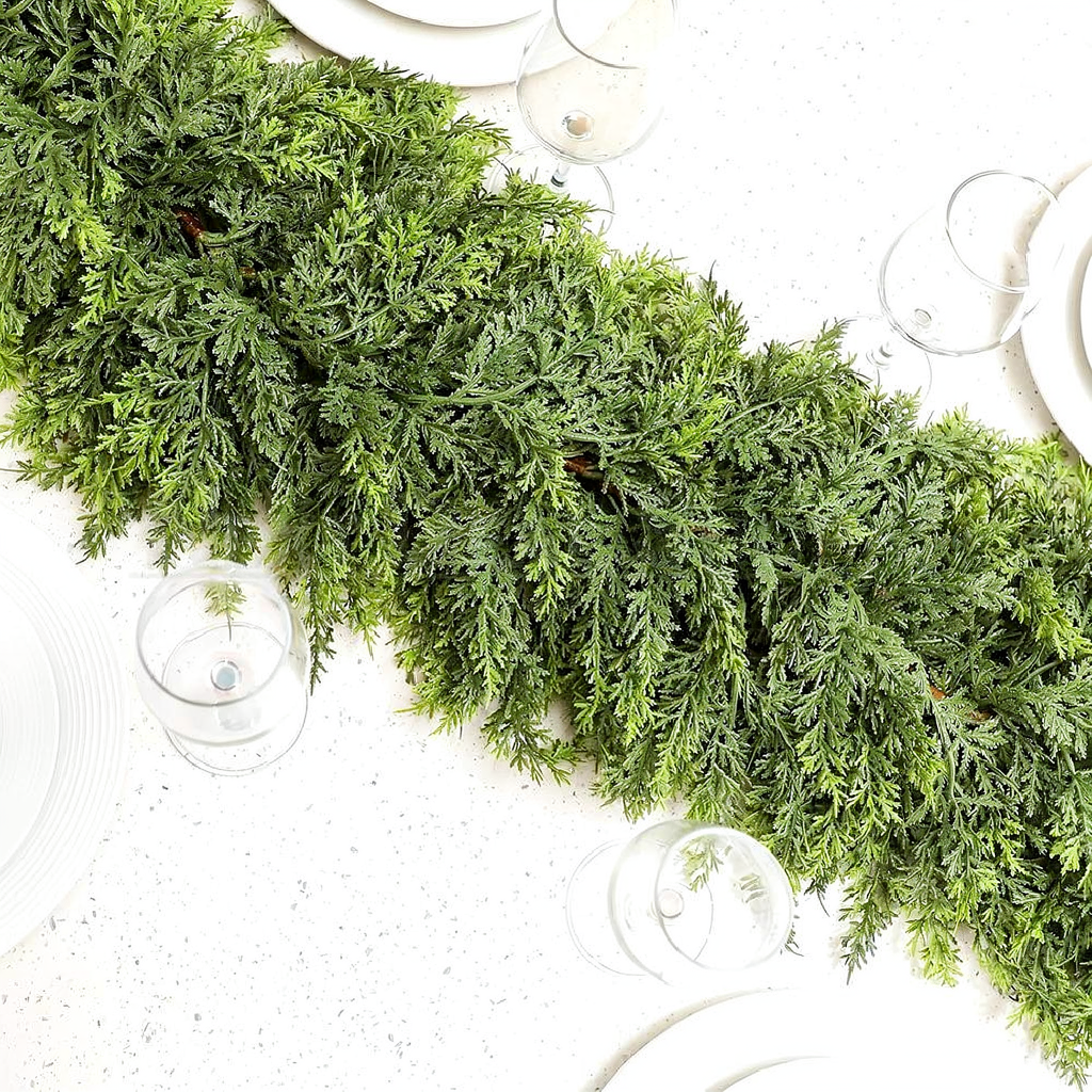 Festive Evergreen Pine Garland - 5.9 ft Home Mantel Holiday Party Festival Decor