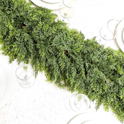 Festive Evergreen Pine Garland - 5.9 ft Home Mantel Holiday Party Festival Decor