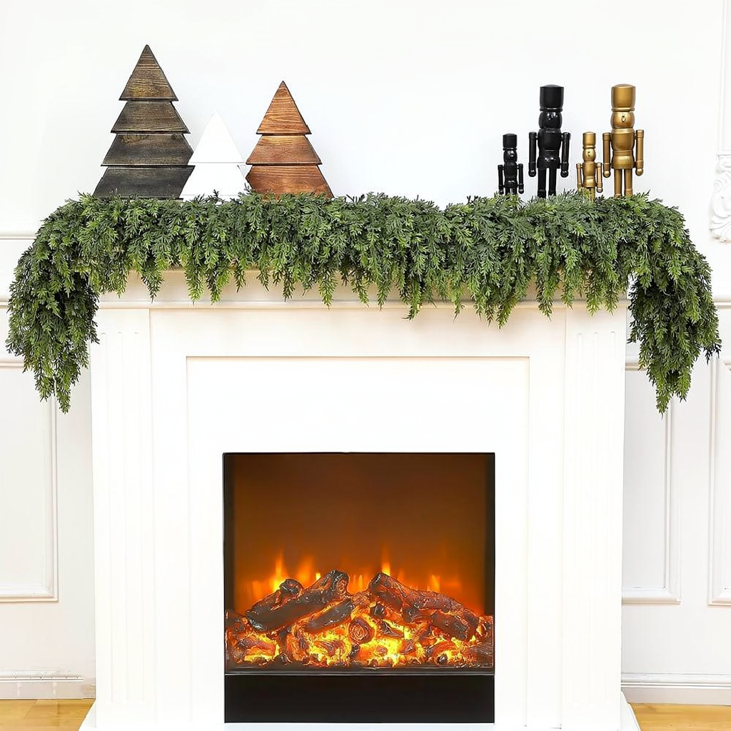 Festive Evergreen Pine Garland - 5.9 ft Home Mantel Holiday Party Festival Decor