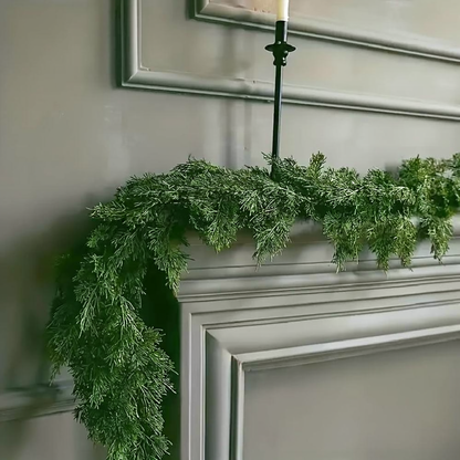 Festive Evergreen Pine Garland - 5.9 ft Home Mantel Holiday Party Festival Decor