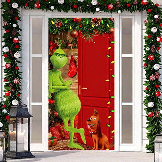 Festive Holiday‑Themed Door Covers - Seasonal Entryway Party Home Decor Accessory