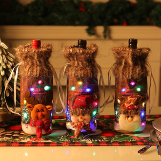 Festive Light Up Holiday Wine Bottle Cover