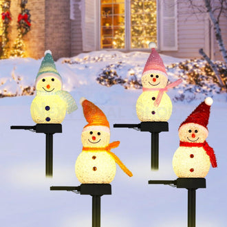 Festive Solar Powered LED Snowman Stake Light