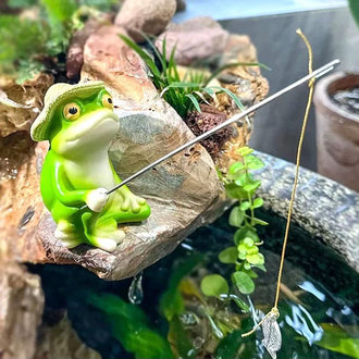 Fishing Frog Garden Decor