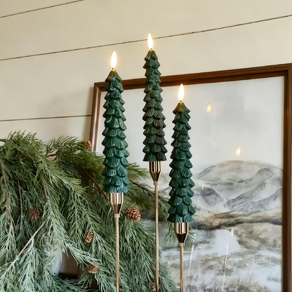 Flameless Christmas Tree Candle Light with Remote - 2 Pcs, Home Table Mantel Xmas Holiday Indoor Party Festive Decor Lighting
