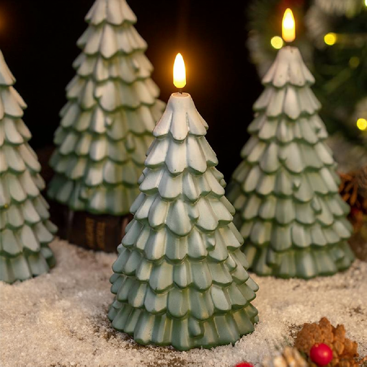 Flameless LED Christmas Tree Candle Light - Home Table Mantel Xmas Holiday Indoor Party Festive Decor Lighting