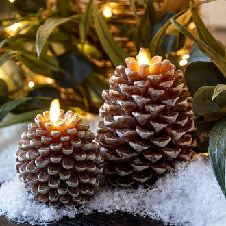 Flameless LED Pinecone Candle Light