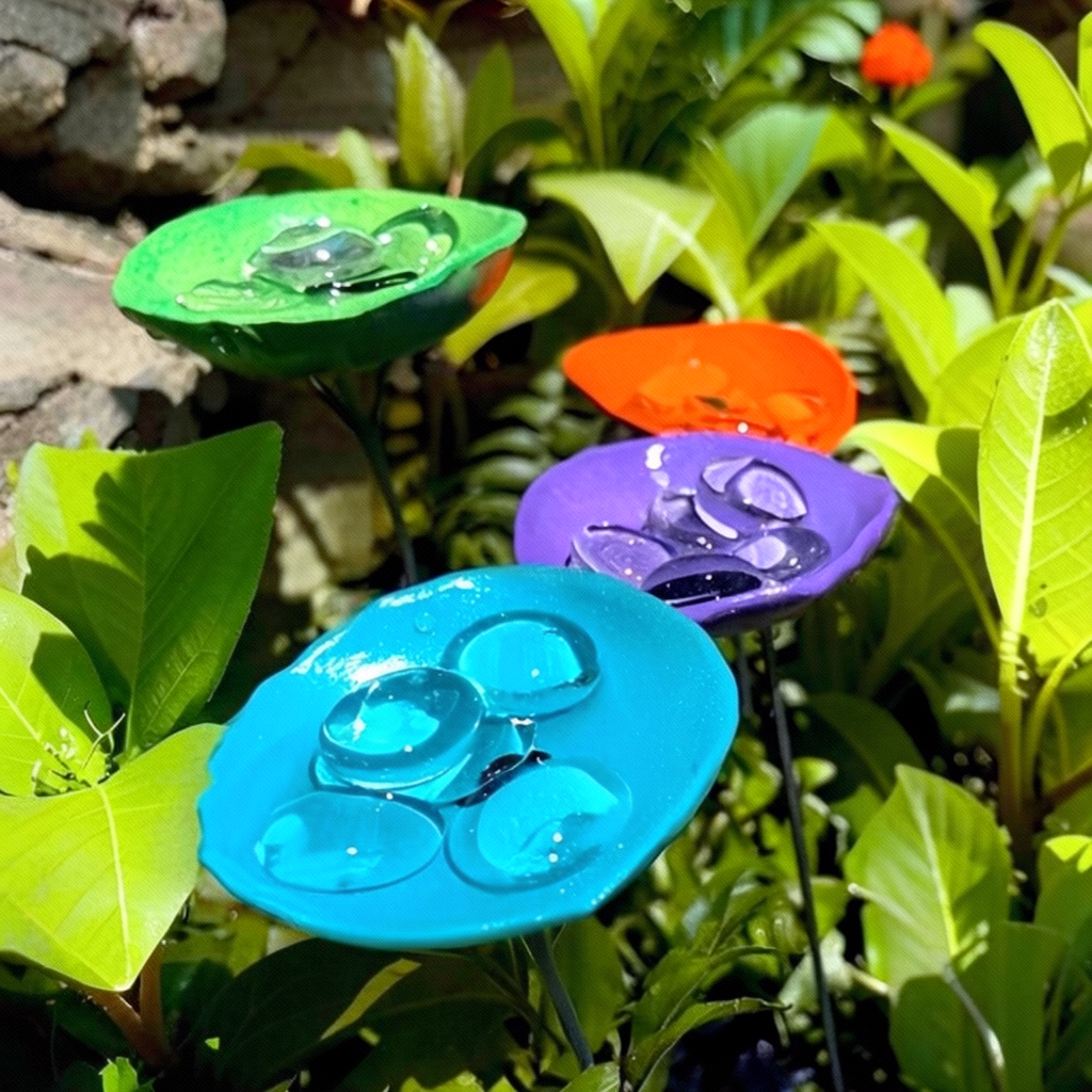 Flower Shaped Bee Drinking Station - Garden Backyard Wild Bee Water Feeder Wildlife Pollinator Habitat Decor