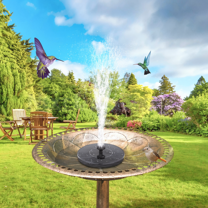 Free Standing Floating Solar Powered Water Fountain Pump for Bird Bath - Yard Garden Pond Outdoor Backyard Landscape Water Decor