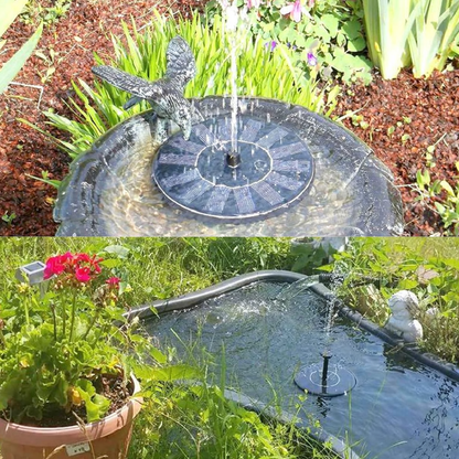 Free Standing Floating Solar Powered Water Fountain Pump for Bird Bath - Yard Garden Pond Outdoor Backyard Landscape Water Decor