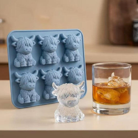 Funny 3D Highland Cow Silicone Ice Cube Mold  -  Kitchen Bar Drink Accessory
