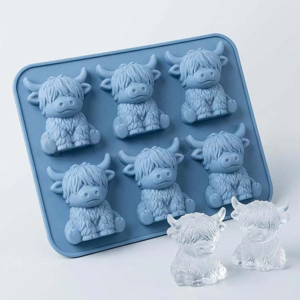 Funny 3D Highland Cow Silicone Ice Cube Mold  -  Kitchen Bar Drink Accessory