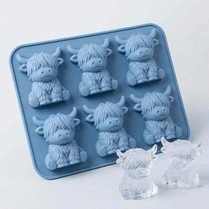 Funny 3D Highland Cow Silicone Ice Cube Mold  -  Kitchen Bar Drink Accessory