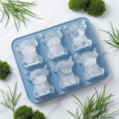 Funny 3D Highland Cow Silicone Ice Cube Mold  -  Kitchen Bar Drink Accessory