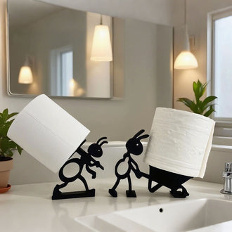 Set of 2 Funny Ant Toilet Roll Holder