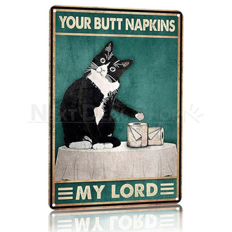 Funny Cat Bathroom Decor Sign