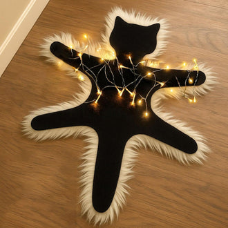 Funny Fried Cat Rug with LED Lights - Christmas Indoor Floor Decor