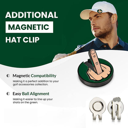 Funny Middle Finger Golf Ball Marker with Magnetic Hat Clip‑Golf Accessory - Sports Gift for Golfer