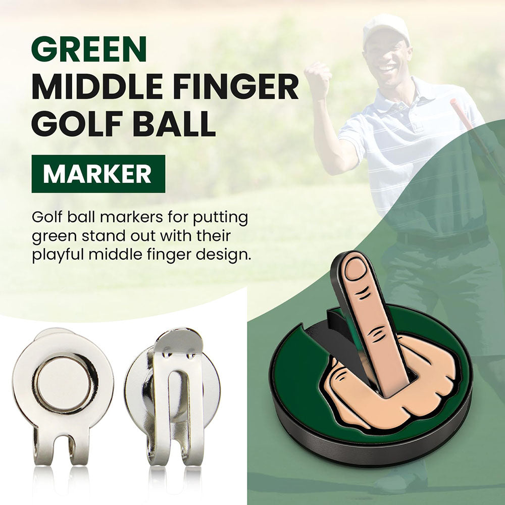 Funny Middle Finger Golf Ball Marker with Magnetic Hat Clip‑Golf Accessory - Sports Gift for Golfer