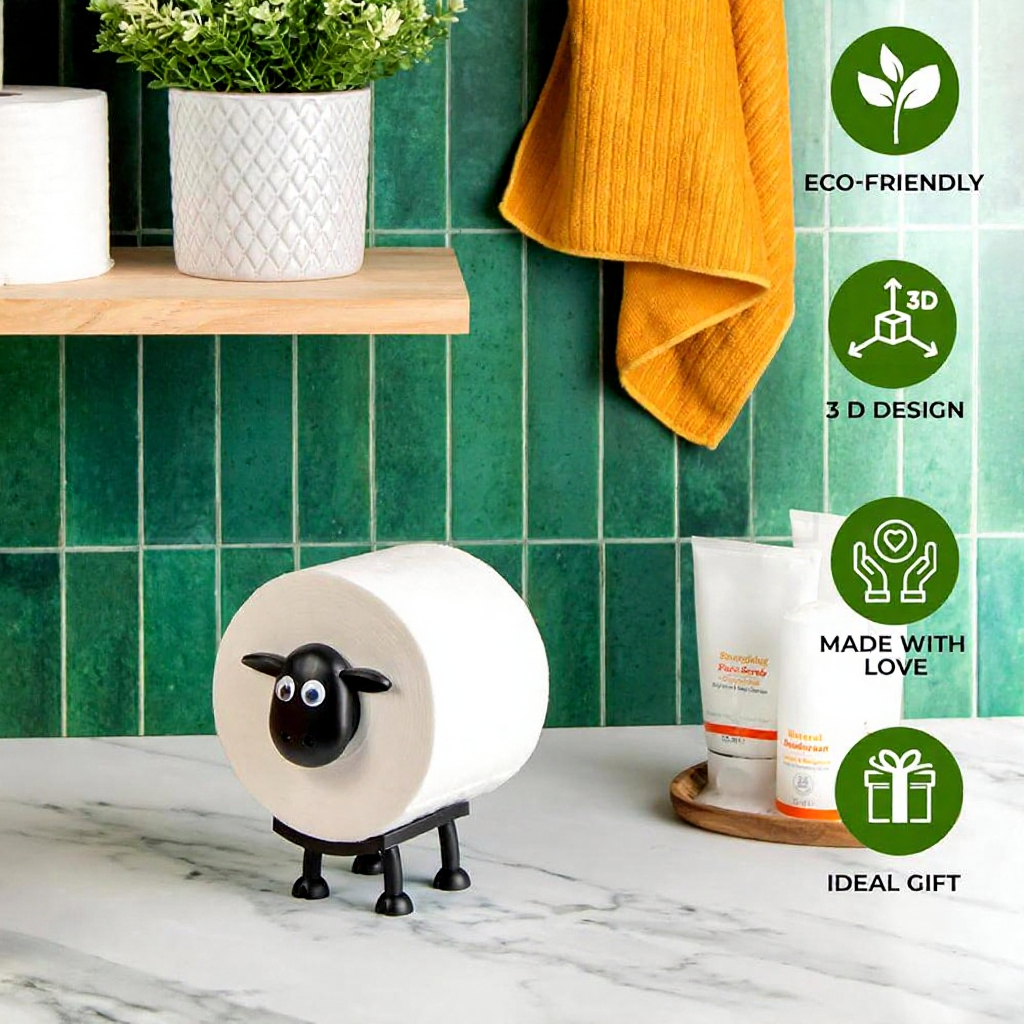 Funny Novelty Sheep Toilet Roll Holder - Bathroom Household Decor