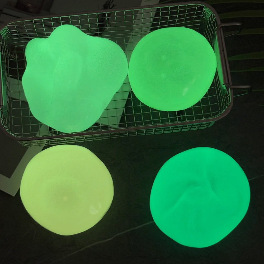 Glow In the Dark Coconut Oil Squishy Stress Relief Ball - Novelty Sensory Toy Gift