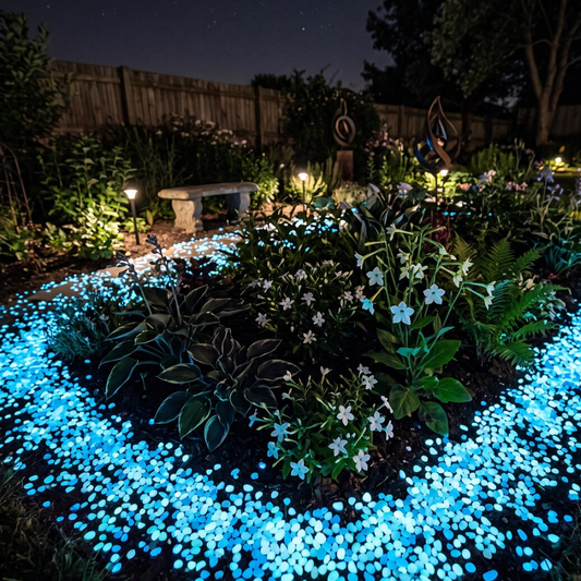 Glow-in-the-Dark Ambient Garden Pebbles - Luminous Pathway & Flower Bed Decor