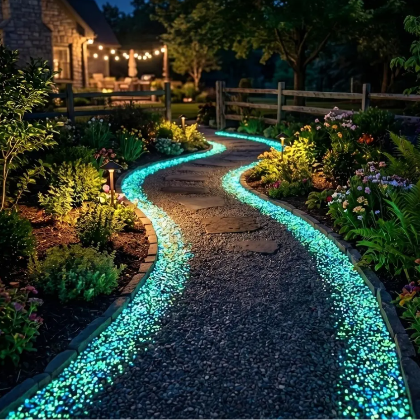 Glow-in-the-Dark Ambient Garden Pebbles - Luminous Pathway & Flower Bed Decor