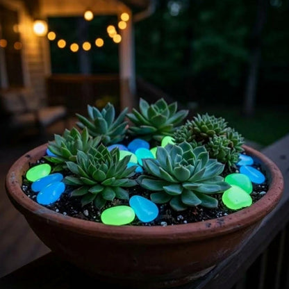 Glow-in-the-Dark Ambient Garden Pebbles - Luminous Pathway & Flower Bed Decor