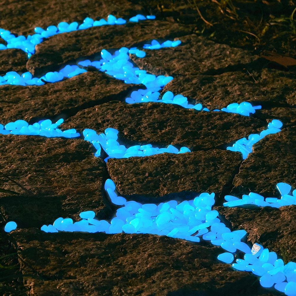 Glow-in-the-Dark Ambient LED Garden Pebbles - Luminous Pathway & Flower Bed Decor