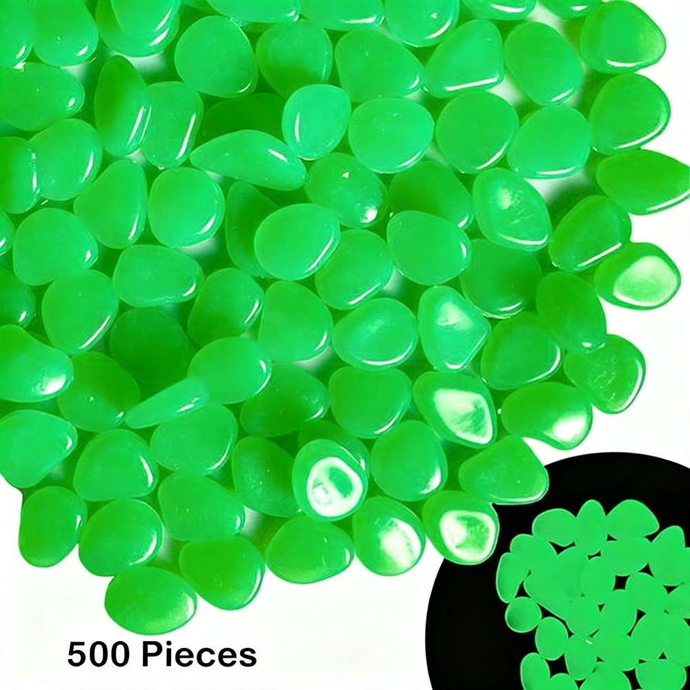 Glow-in-the-Dark Ambient LED Garden Pebbles - Luminous Pathway & Flower Bed Decor