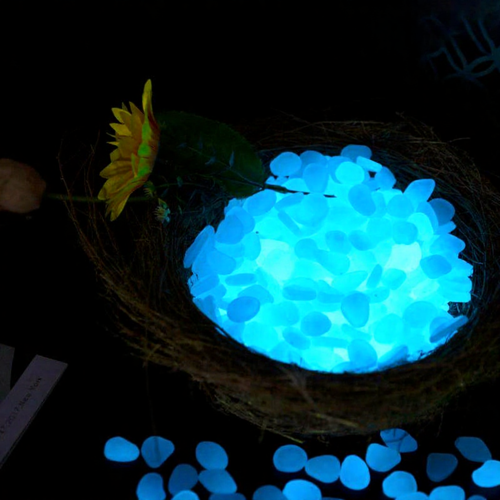 Glow-in-the-Dark Enchanted Garden Stones - Luminous Pebbles for Pathway & Lawn Accent Decor