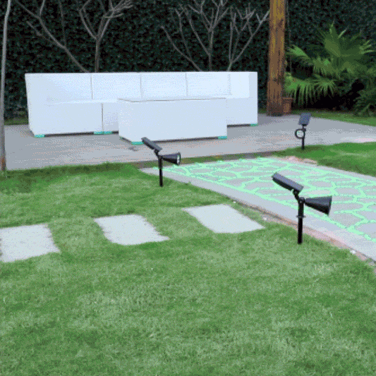 Glow-in-the-Dark Pebbles + Solar Powered LED Blacklight Combo Set-Green-100 Pebbles + 1 Blacklight-View 2-Next Deal Shop