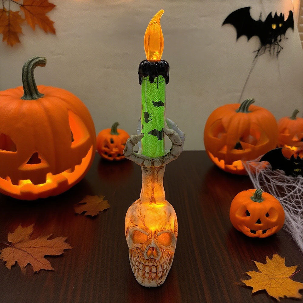 Halloween LED Skull Candle Light ‑ Home Table Mantel Halloween Party Festival Decor Lighting