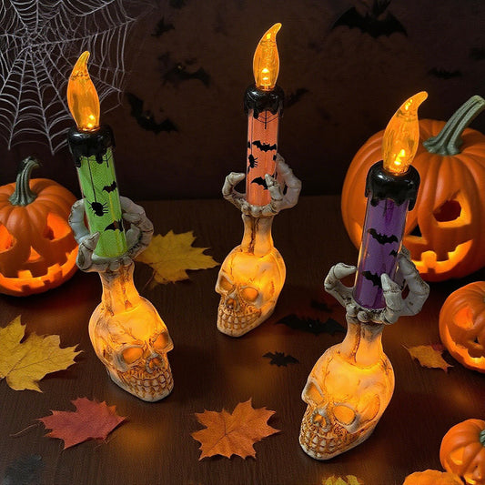 Halloween LED Skull Candle Light ‑ Home Table Mantel Halloween Party Festival Decor Lighting