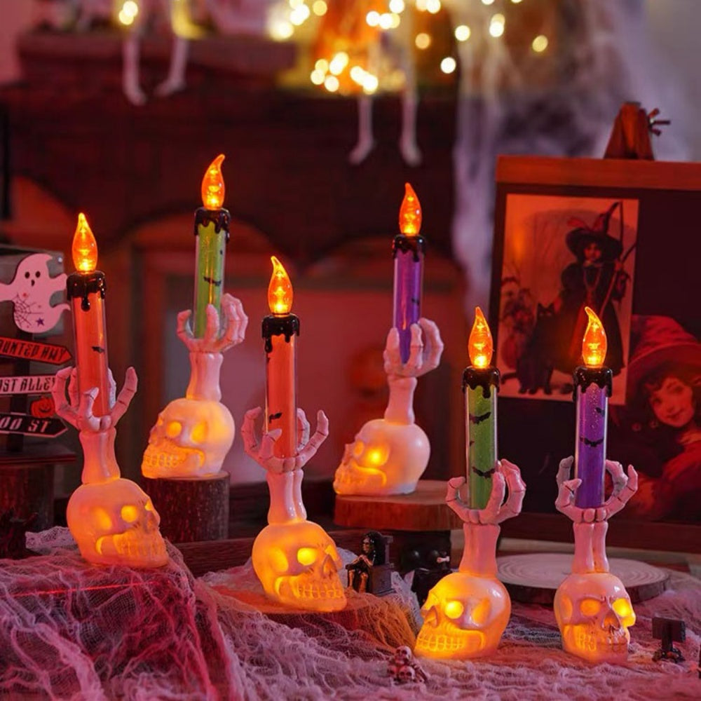Halloween LED Skull Candle Light ‑ Home Table Mantel Halloween Party Festival Decor Lighting