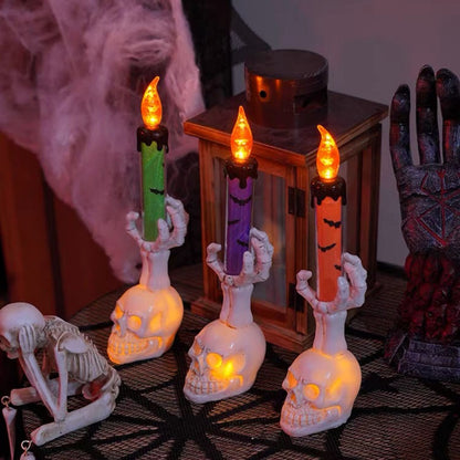 Halloween LED Skull Candle Light ‑ Home Table Mantel Halloween Party Festival Decor Lighting