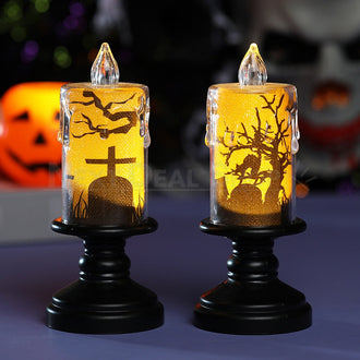 Halloween Light Up Glitter Candle Light