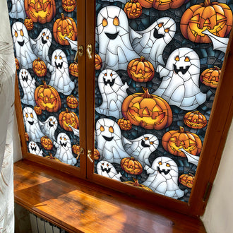 Halloween Pumpkin & Ghost Window Film