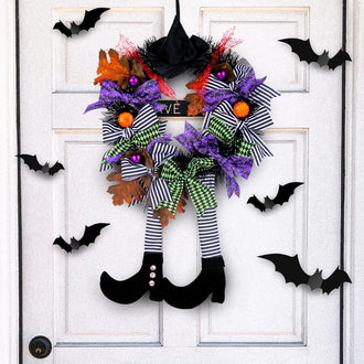 Halloween Witch Leg Door Wreath
