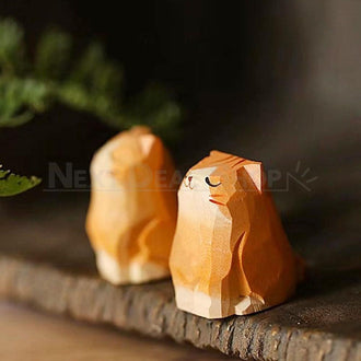 Hand Carved Mini Wooden Cat