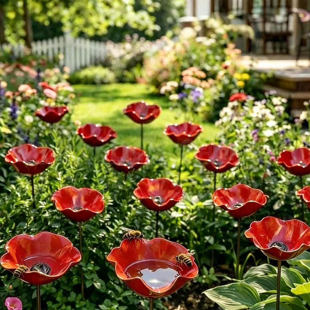Hand-Crafted Metal Flower Garden Stake - 24-Inch Tall, Yard & Lawn Art-View 4-Next Deal Shop