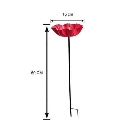 Hand-Crafted Metal Flower Garden Stake - 24-Inch Tall, Yard & Lawn Art