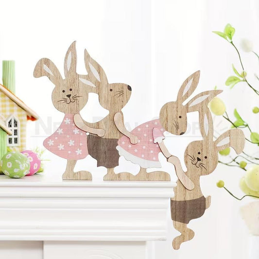 Adorable Wooden Bunny Decor-View 1-Next Deal Shop