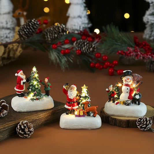Hand Painted LED Christmas Decor - Home Table Mantel Shelf Holiday Decor