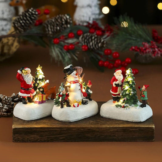 Hand Painted LED Christmas Decor - Home Table Mantel Shelf Holiday Decor
