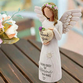 Hand‑Painted Resin Angel Figurine ‑ 5.1-Inch, Shelf & Tabletop Indoor Decor
