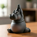 Hand Painted Resin Yoga Pose Hippo Figurine  -  3.1-Inch, Tabletop & Lawn Garden Decor